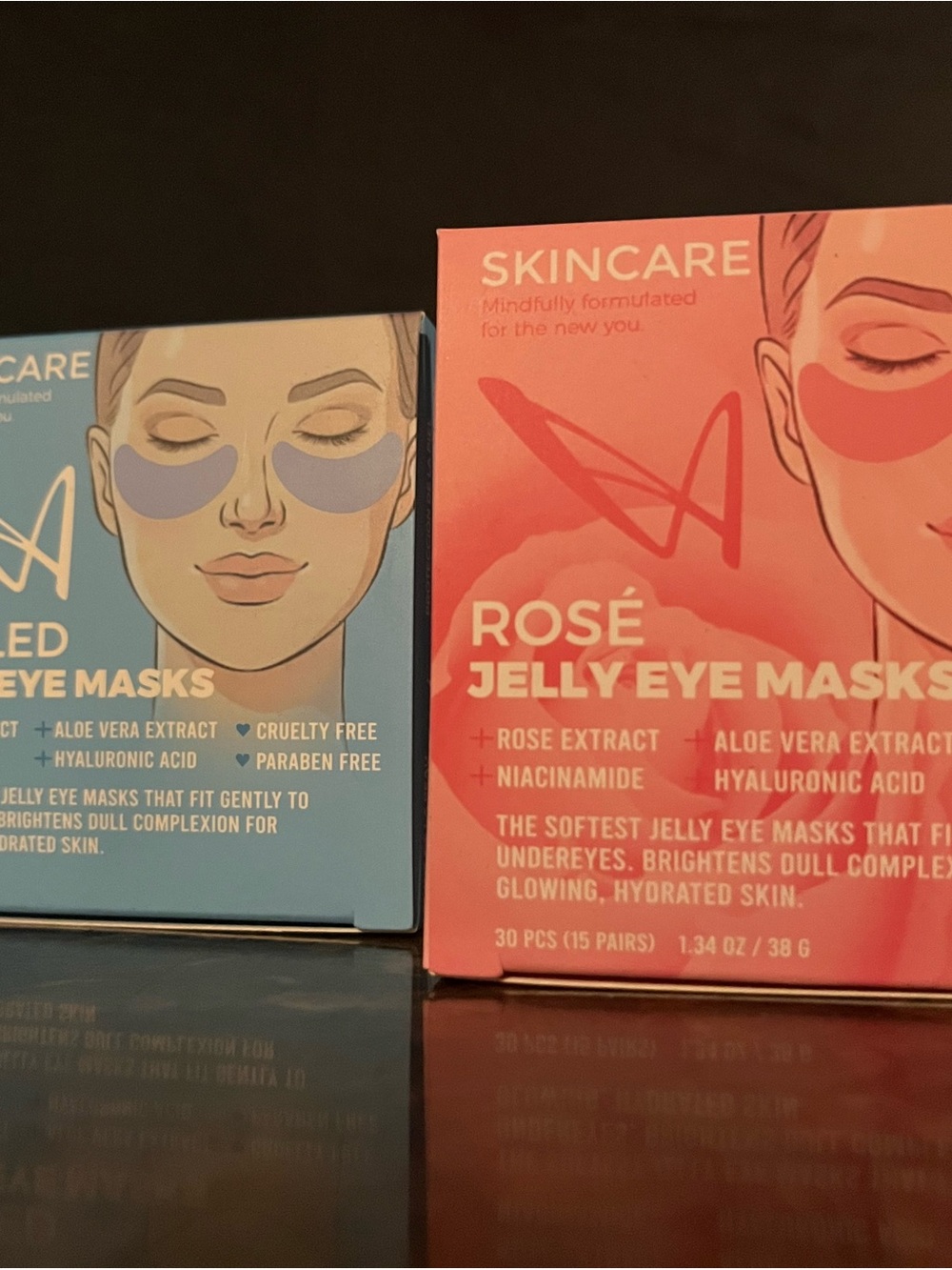 Rosé Jelly Eye Masks - Hydrating Under-Eye Patches (Pink)